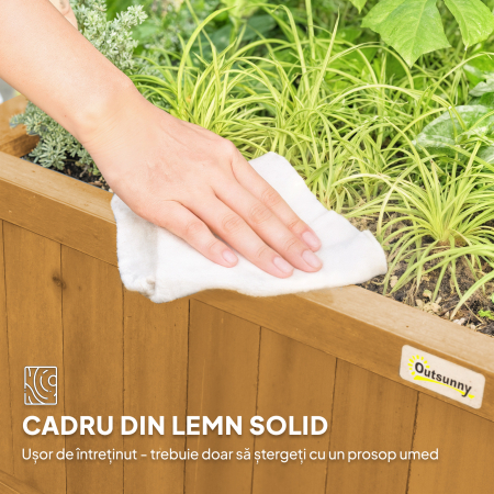  Jardiniera de Gradina cu Spalier pentru Plante Cataratoare din Lemn, 90x45x183 cm, Galben [6]