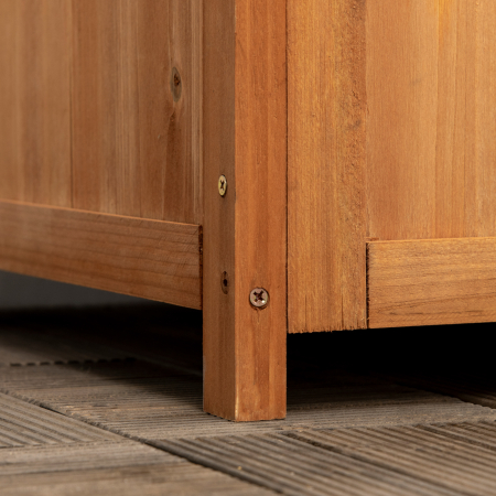  Jardiniera de gradina din lemn de brad maro cu grila pentru plante cataratoare, 40x40x145cm [7]