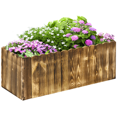Living & hol -  Jardiniera de Gradina Dreptunghiulara pentru Plante, 80x33x30 cm, Lemn Natural