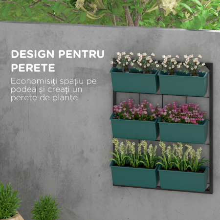  Jardiniera de perete pe 3 nivele cu 6 ghivece pentru int [3]