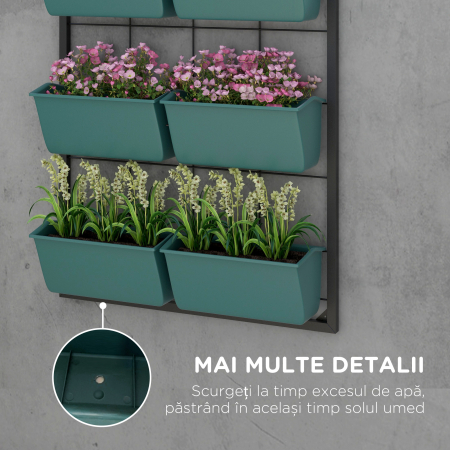  Jardiniera de perete pe 3 nivele cu 6 ghivece pentru int [5]
