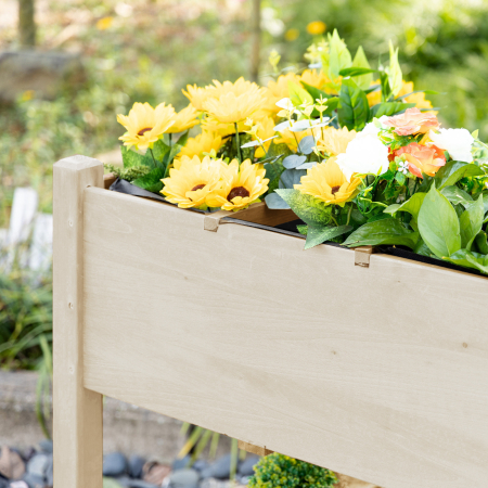  Jardiniera din lemn pentru gradina, 123x54x74cm, maro [8]