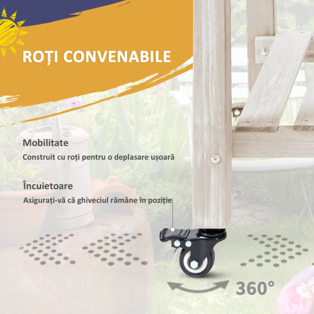  Jardiniera din lemn pentru gradina, 123x54x74cm, maro [4]