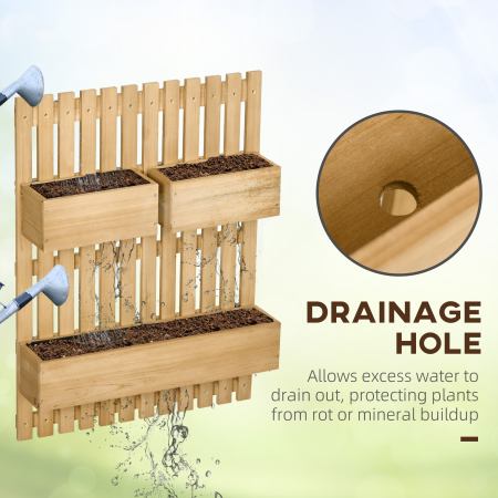Jardiniera Lemn Exterior - Verticala cu 3 Ghivece Detasabile [6]