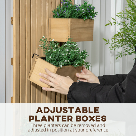 Jardiniera Lemn Exterior - Verticala cu 3 Ghivece Detasabile [4]