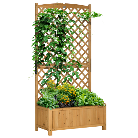 Living & hol -  Jardiniera Verticala Lemn Galben 90×45×180 cm - Brad & Design Vertical