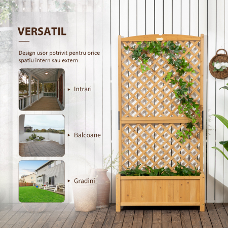  Jardiniera Verticala Lemn Galben 90×45×180 cm - Brad & Design Vertical [5]