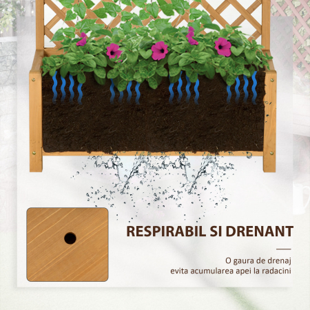  Jardiniera Verticala Lemn Galben 90×45×180 cm - Brad & Design Vertical [4]