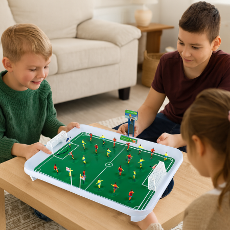 Joc fotbal masa jucatori pe arc 22 figurine tabla scor, 50x37x13 cm, set complet, multicolor [1]
