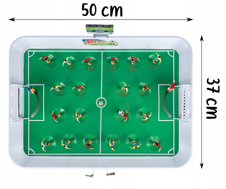 Joc fotbal masa jucatori pe arc 22 figurine tabla scor, 50x37x13 cm, set complet, multicolor [10]