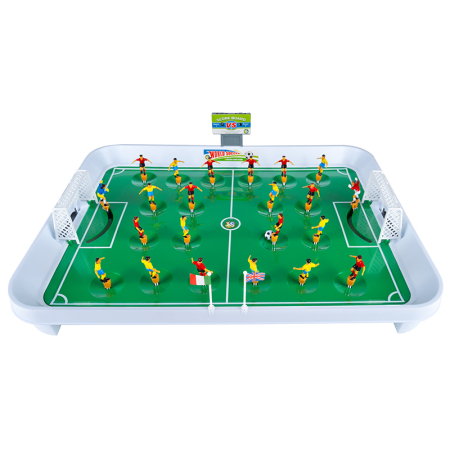 Joc fotbal masa jucatori pe arc 22 figurine tabla scor, 50x37x13 cm, set complet, multicolor [4]