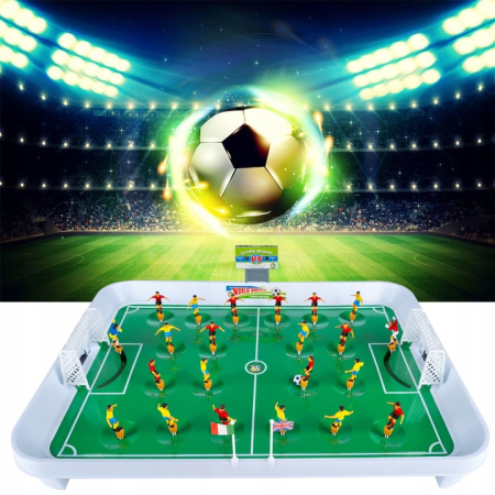 Joc fotbal masa jucatori pe arc 22 figurine tabla scor, 50x37x13 cm, set complet, multicolor [8]