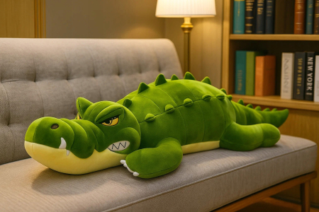 Jucarie de plus Crocodil urias 100 cm, multifunctionala 2 in 1, perna moale pentru imbratisat si relaxare, umplutura elastica din fibre, ideala pentru [6]