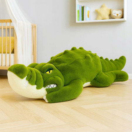 Jucarie de plus Crocodil urias 100 cm, multifunctionala 2 in 1, perna moale pentru imbratisat si relaxare, umplutura elastica din fibre, ideala pentru [7]