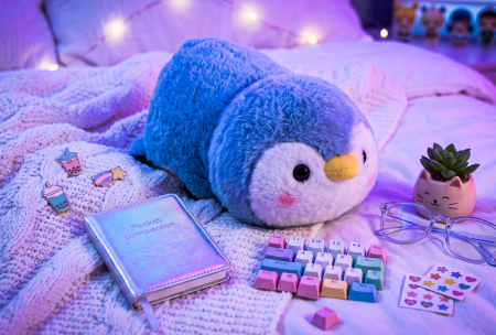 Jucarie de plus reversibila 2 in 1 Panda si Pinguin, transformabila prin intoarcere pentru 2 personaje intr-o singura jucarie, material moale si pufos [9]