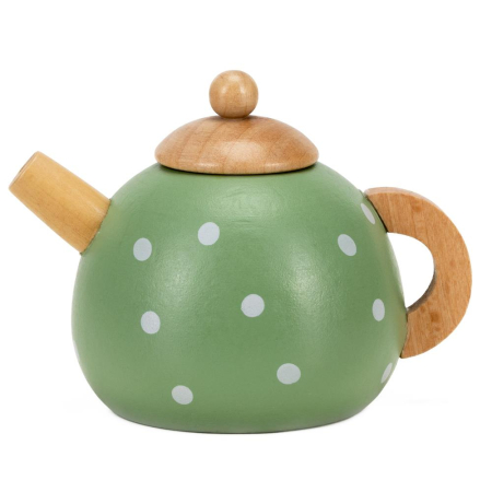 Jucarie din lemn set complet ceai pentru copii, 14 piese, tava inclusa, 28x17 cm, multicolor [3]