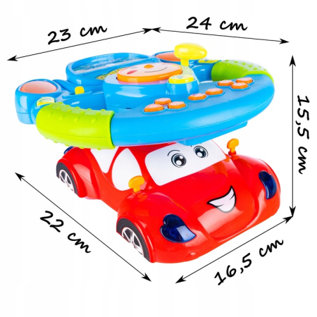 Jucarie interactiva volan muzical copii sunete si lumini, design realist, educativa, multicolor [4]