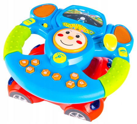 Jucarie interactiva volan muzical copii sunete si lumini, design realist, educativa, multicolor [7]