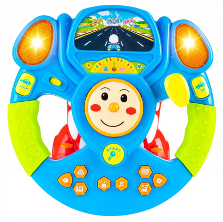 Jucarie interactiva volan muzical copii sunete si lumini, design realist, educativa, multicolor [3]