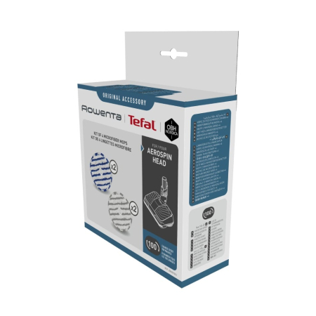 Kit 4 mopuri din microfibra Rowenta ZR009503, compatibil cu capul de aspirare AeroSpin Head al aspiratorului vertical Rowenta X-Force Flex 12.60 NEO si 13.60, seriile RH9Lxxx si RH9Axxx [1]