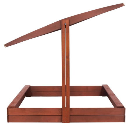 Lada nisip din lemn cu acoperis reglabil, 140x140x121 cm, maro [19]