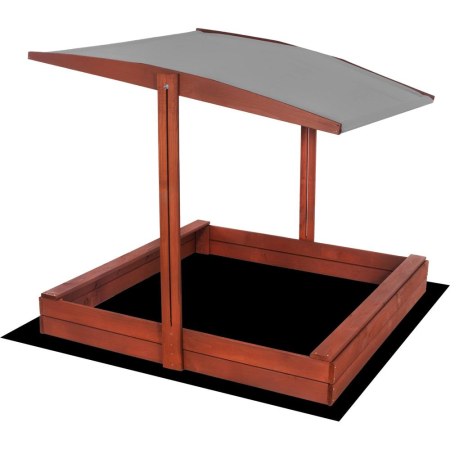 Lada nisip din lemn cu acoperis reglabil, 140x140x121 cm, maro [4]