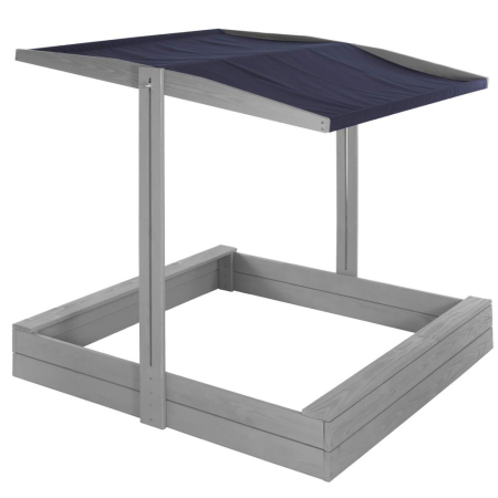 Lada nisip din lemn cu acoperis reglabil si capac, pliabila, 120x120x120 cm, gri [5]