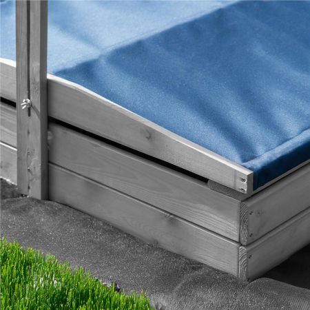 Lada nisip din lemn cu acoperis reglabil si capac, pliabila, 120x120x120 cm, gri [25]