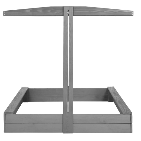 Lada nisip din lemn cu acoperis reglabil si capac, pliabila, 120x120x120 cm, gri [6]