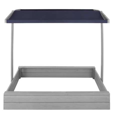 Lada nisip din lemn cu acoperis reglabil si capac, pliabila, 120x120x120 cm, gri [9]