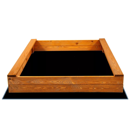 Ladita nisip din lemn 120x120 cm, cu margini rotunjite, maro natur [1]