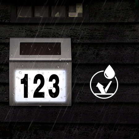 Lampa solara LED afisare numar de casa, inox, kit montare inclus, 20x18x3 cm [7]