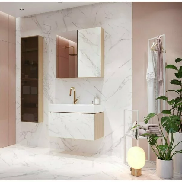 Lavoar alb pe mobilier Cersanit Inverto 80 cm Dreapta [6]