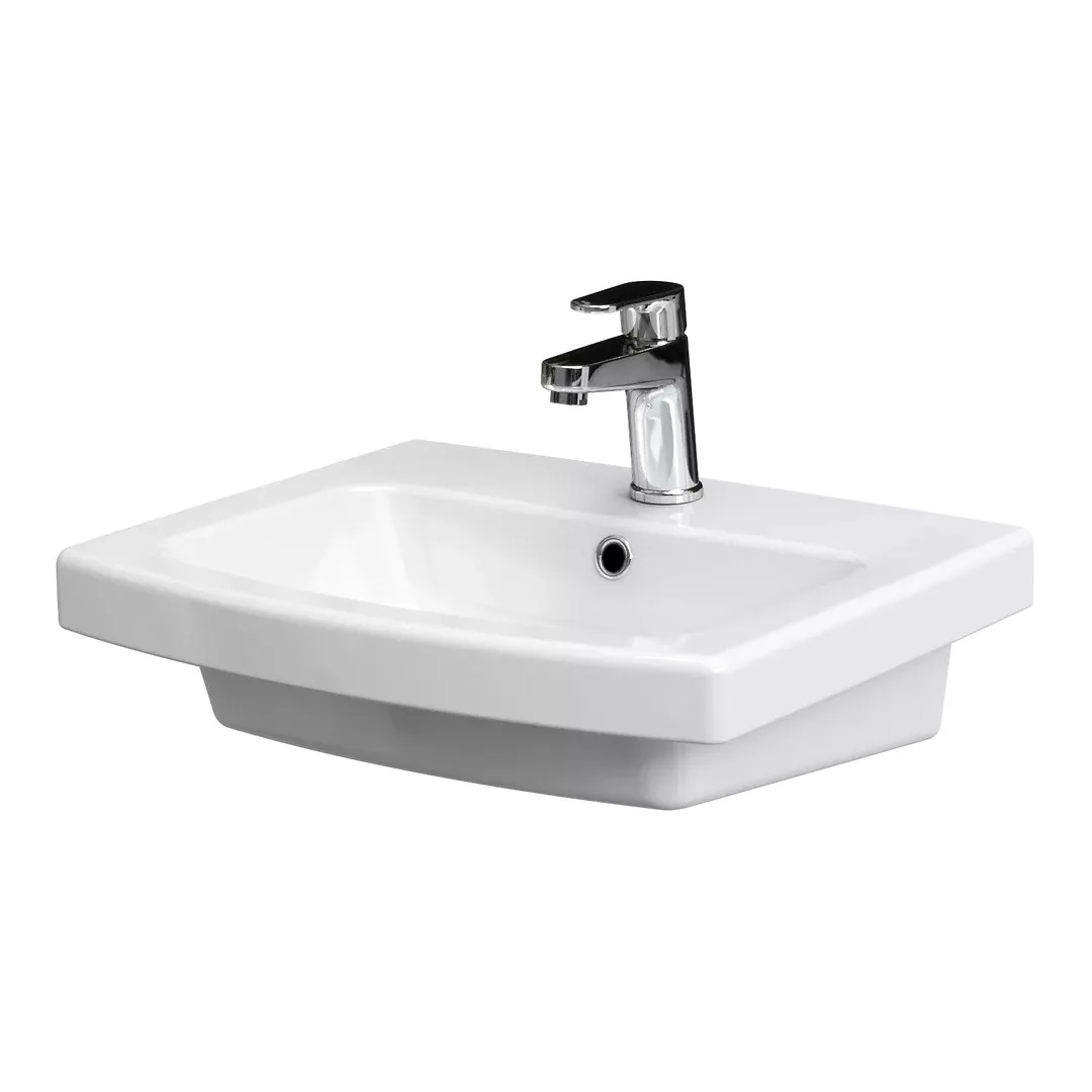 Lavoare pe blat - Lavoar Cersanit Easy, pe perete/mobilier, 50 x 43 cm, alb, K102-012