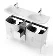 Lavoar dublu Oristo Louis, pe mobilier, 144 x 48 cm, alb, UME-LU-144-93-D [4]