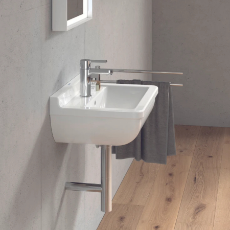 Lavoar Duravit 0300500000, Starck 3, montaj pe perete, preaplin, zona montaj interior, elemente fixare ascunse, alb [2]
