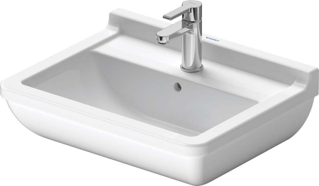 Baie - Lavoar Duravit 0300550000, Stack 3, montaj pe perete, preaplin, zona montaj interior, elemente fixare ascunse, alb