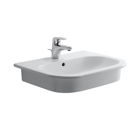 Lavoar Duravit 0337540000, D-Code, montaj in blat, preaplin, zona montaj interior, elemente fixare ascunse, alb [3]