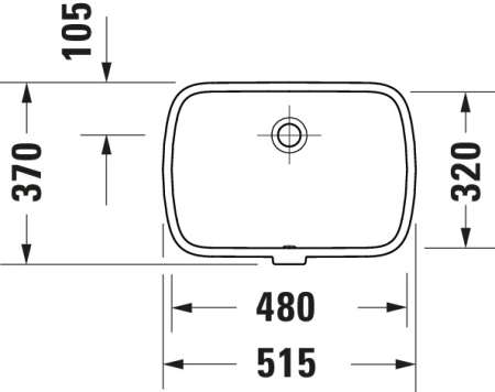 Lavoar Duravit 0398480028, Qatego, montaj sub blat, nr orificii baterie fara, zona montaj interior, alb [6]