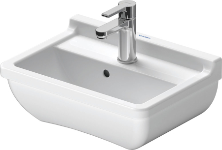 Lavoar Duravit 0750450000, Starck 3, montaj pe perete, preaplin, zona montaj interior, elemente fixare ascunse, alb [0]