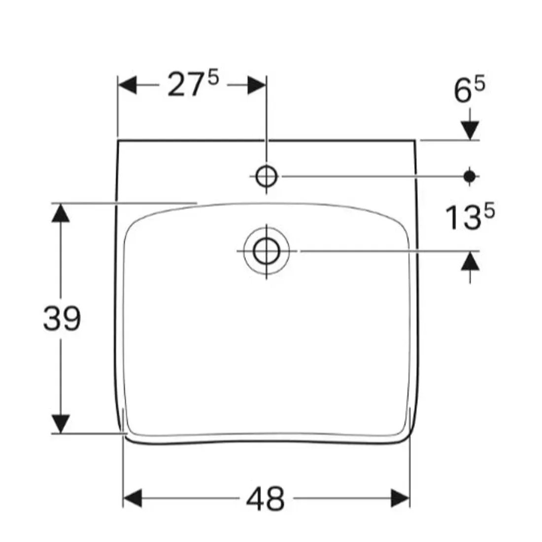 Lavoar Geberit Selnova, pe perete, 55 x 55 cm, alb, 500.187.01.7 [2]
