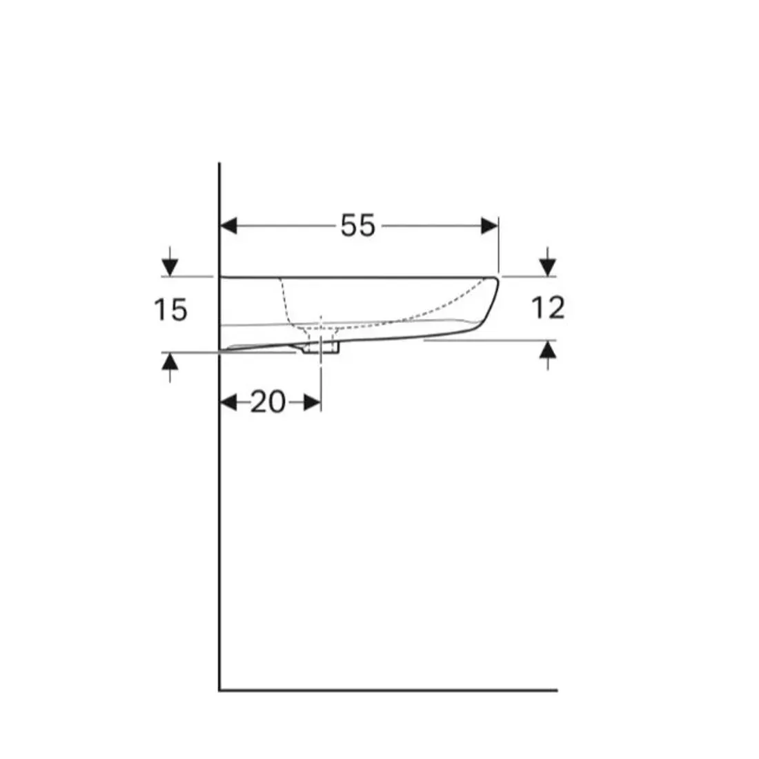 Lavoar Geberit Selnova, pe perete, 55 x 55 cm, alb, 500.187.01.7 [4]
