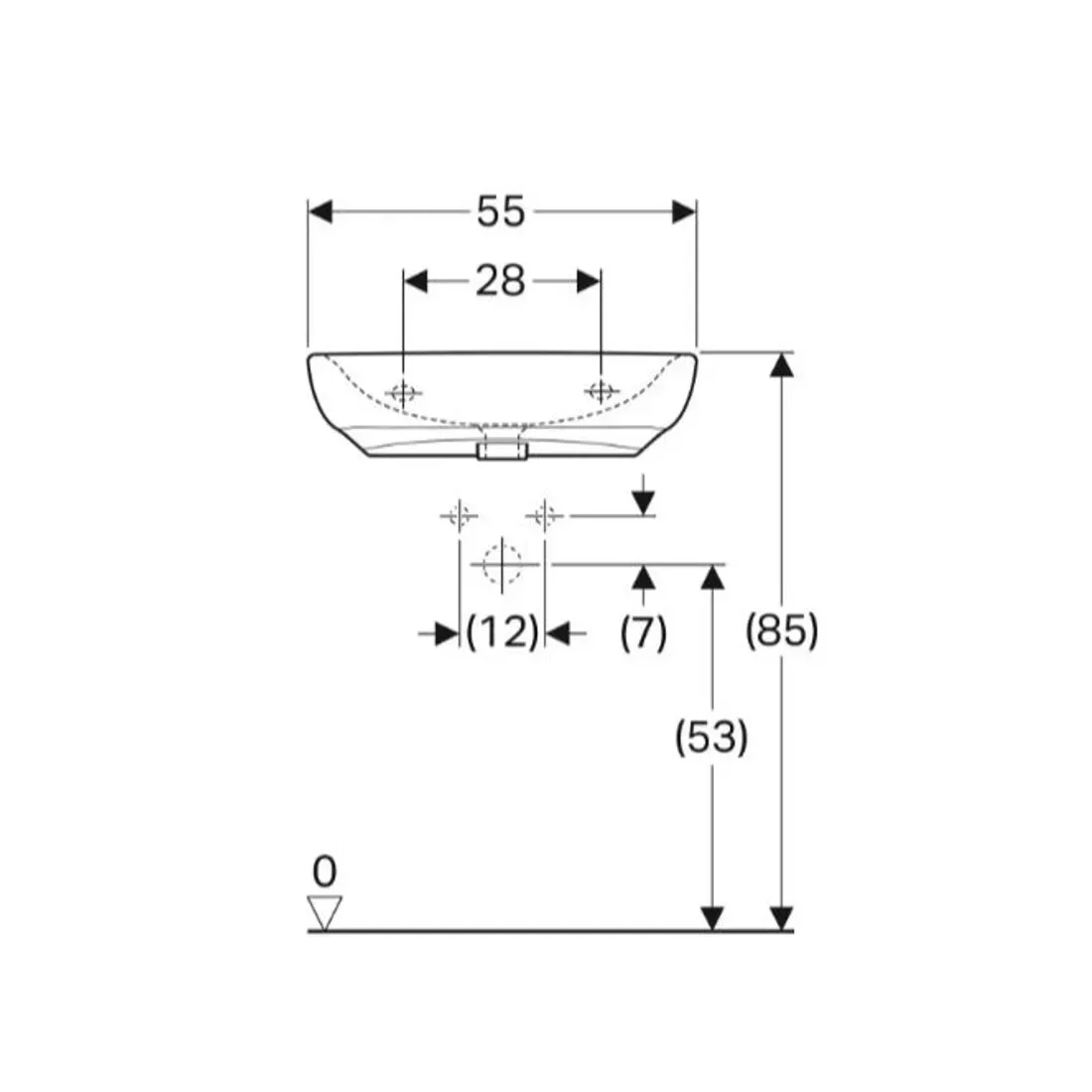 Lavoar Geberit Selnova, pe perete, 55 x 55 cm, alb, 500.187.01.7 [3]