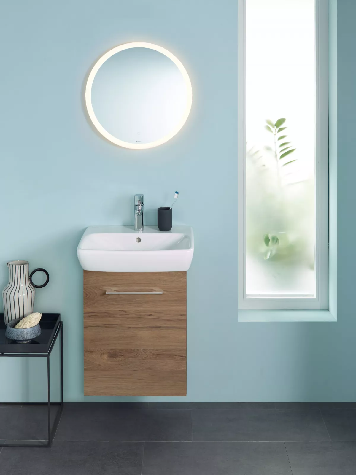 Lavoar Geberit Selnova Square, pe perete, 45 x 35 cm, alb, 500.322.01.7 [5]