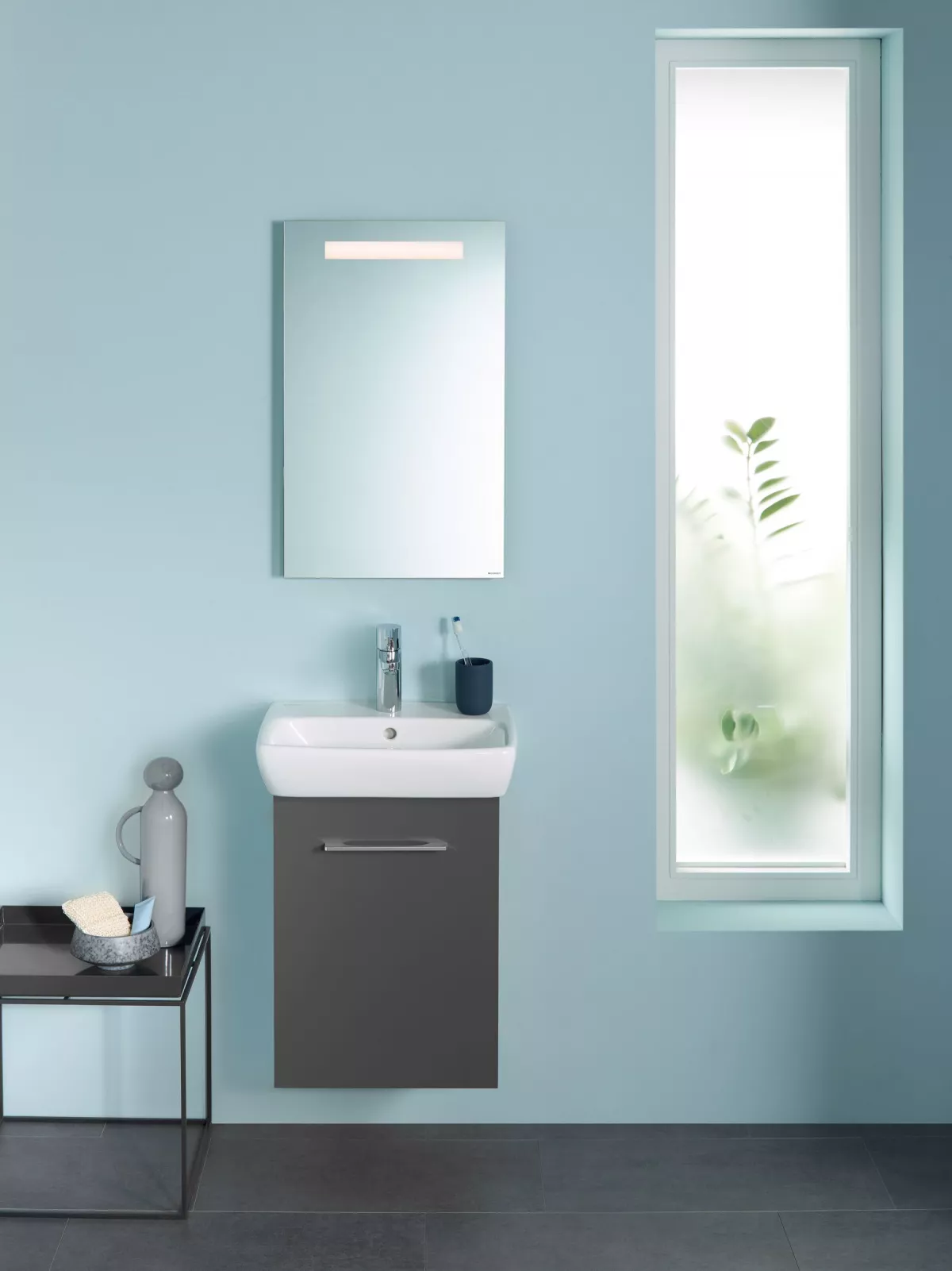 Lavoar Geberit Selnova Square, pe perete, 45 x 35 cm, alb, 500.322.01.7 [3]