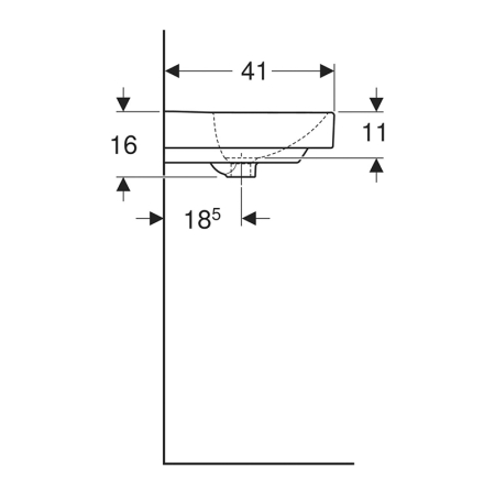 Lavoar, Geberit, Smyle Square, 50 cm, alb [3]