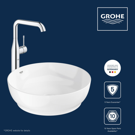Lavoar Grohe 103560SH00, Essence, pe blat, 450 mm, fara preaplin, AquaCEramic, HyperClean, alb [28]