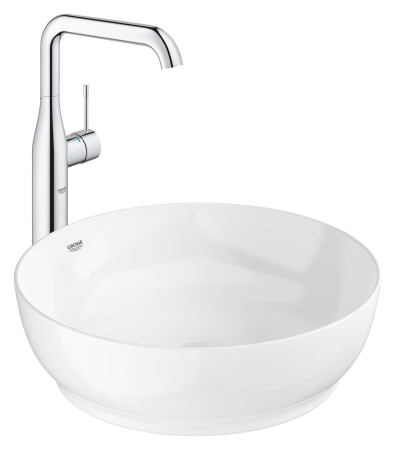 Lavoar Grohe 103560SH00, Essence, pe blat, 450 mm, fara preaplin, AquaCEramic, HyperClean, alb [8]