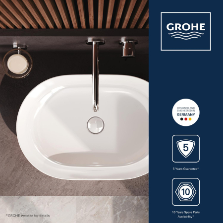 Lavoar Grohe 103563SH00, Essence, pe blat, 60 x 40 cm, fara preaplin, AquaCEramic, HyperClean, alb [27]
