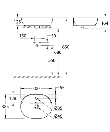 Lavoar Grohe 103566SH00, Essence, pe blat, 50 x 40 cm, cu preaplin, AquaCEramic, HyperClean, alb [37]